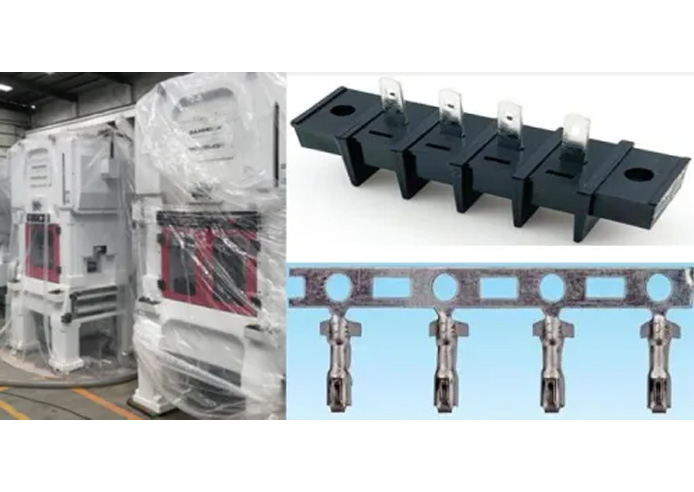 Stamping connector terminals with high speed precision press