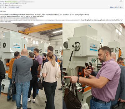 High speed punch press factory welcomes a group of very gentle customers